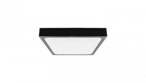 Plafoniera LED 24W 2400lm 4000K IP44 Kwadrat Mleczny Czarna Ramka z mikrofalowym czujnikiem ruchu 7673