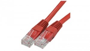 Patchcord UTP kat.5e kabel sieciowy LAN 2x RJ45 linka czerwony 0,25m