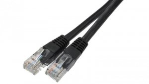 Patchcord UTP kat.6 kabel sieciowy LAN 2x RJ45 linka czarny 0,5m