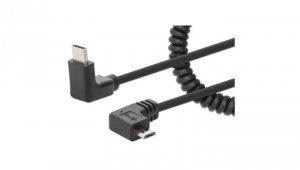 Kabel do ładowania USB-C na USB-MicroB kątowy 90 stopni, spiralny 356244 /1m/