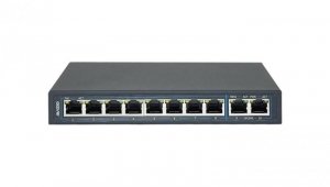 Niezarządzalny przełącznik (switch) 10xRJ45 - 8 portów RJ45 PoE+ 100Mb/s + 2 porty RJ45 Uplink 1Gb/s AVIZIO