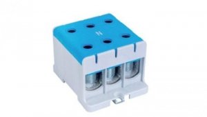 Blok rozdzielczy - odgałęźny 3 - polowy 35-150mm2 niebieski montaż płaski FJ-E150/3/B 1000070