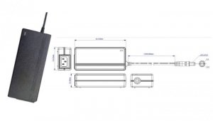 POSC12500D-C14-25 Zasilacz Desktop 60W 12V 5A z wtykiem DC - 5.5x2.5