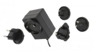 POSB12100A-E1/U1/U2/A3 czarny adapter horyzontalny, 12V/1A/12W wtyk AC: EU/US/UK/AU. wtyk DC:2.1/5.5(+)