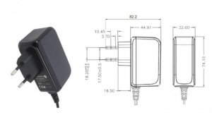 POS24100A-25 Wtyczkowy zasilacz impulsowy 24W 24V 1A z wtykiem DC - 2.5x5.5