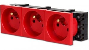 Gniazdo 3M elektryczne potrójne + blokada