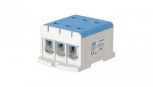 Blok rozdzielczy odgałęźny 3-polowy Al/Cu 35-240mm2 (max. 240mm2) na szynę TH35 niebieski FJ-E240/3/B HEDO