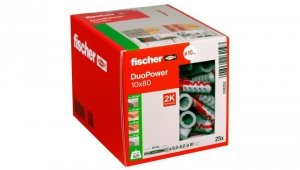 Kołki rozporowe uniwersalne DuoPower 10x80 25 sztuk FISCHER