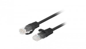 Patchcord UTP kat.5e kabel sieciowy LAN 2x RJ45 linka czarny 5m LANBERG