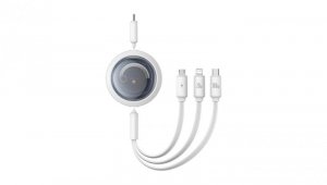 Kabel Baseus Free2Draw CB000084 zwijany USB-C - Lightning / USB-C / micro USB 100W 1.1m - biały
