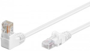 CAT 5eKabel łączący 1x 90 pod kątem,U/UTP, Biały - Długość kabla 5 m