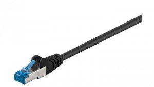 CAT 6AKabel łączący, S/FTP (PiMF), czarny - Długość kabla 0.25 m