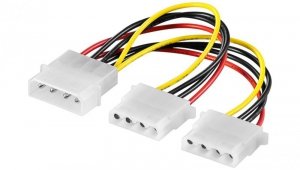 Kabel zasilający typu Y/adapter zasilający do komputera 5,25, 1 x wtyk na 2 x gniazdo - Długość kabla 0.16 m