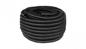 Rura karbowana elektroinstalacyjna GUS (RSF) 16mm wzmocniona spiralą giętka samogasnąca peszel elastyczny 320N PVC UV czarna 30m
