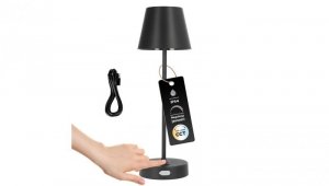Lampka stołowa NELI 2,7W LED czarna, z akumulatorem 2200mAh, IP54, CCT, 200lm, 33cm, EDO777718 EDO Solutions
