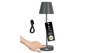 Lampka stołowa NELI 2,7W LED szara, z akumulatorem 2200mAh, IP54, CCT, 200lm, 33cm, EDO777719 EDO Solutions