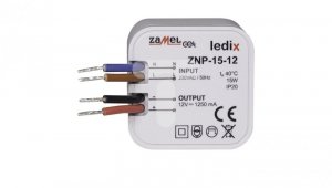 Zasilacz LED dopuszkowy 12V DC 15W ZNP-15-12 LDX10000030