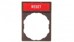 Ramka do mocowania etykiet 30x40mm, z etykietą 8x27mm RESET ZBY2323