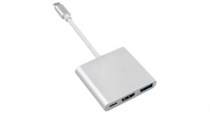 Adapter USB-C - HDMI / USB 3.0 / USB-C metalowa obudowa 4K Maclean MCTV-840 MCTV-840