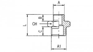 Nypel redukcyjny mosiężny niklowany z G1/4z na G1/2z 2030 1/4-1/2
