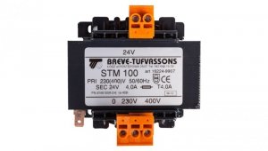 Transformator 1-fazowy bezpieczeństwa STM 100 400(230)/ 24V 4,1A, Ta 40, 16224-9907