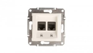 Sedna Gniazdo komputerowe podwójne RJ45 kat.5e UTP kremowe SDN4400123
