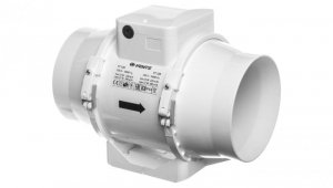 Wentylator kanałowy fi 125 230V 37W 280m3/h 37dB o przepływie mieszanym TT125