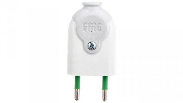 Wtyczka płaska 10A 250V biała FWB 51.220