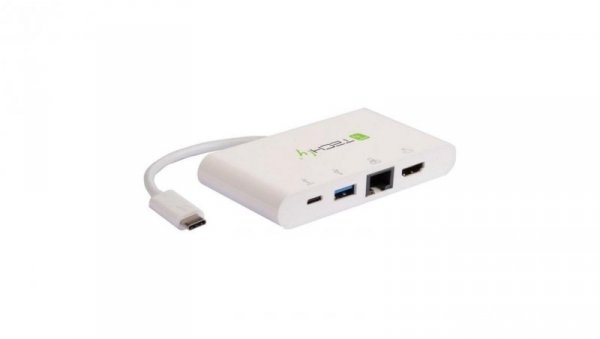 Adapter USB-C do 4K HDMI, Gigabit RJ45, USB-A, USB-C PD 60W