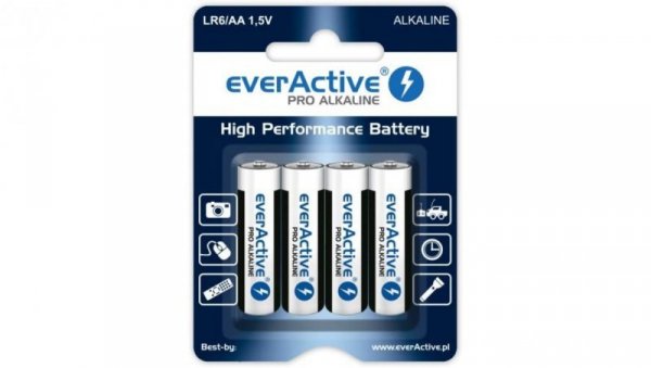 Zestaw baterii alkaliczne everActive LR64BLPA (x 4)