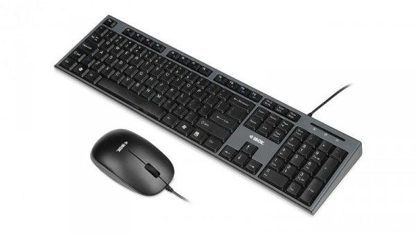 Zestaw klawiatura + mysz IBOX IKMS606 (USB 2.0 (US) kolor czarny optyczna 800 DPI)