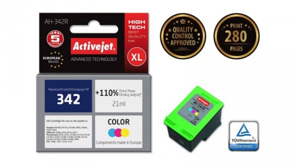 Tusz Activejet AH-342R (zamiennik HP 342 C9361EE Premium 21 ml kolor)