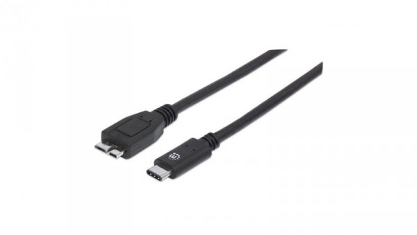Kabel USB C-Microb M/M 1,0M USB3.1 Superspeed+ Czarny 353397
