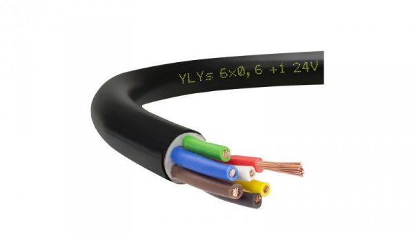 Przewód przyczepowy samochodowy YLYs 6x0,6 + 1x1 24V Elektrokabel /25m/