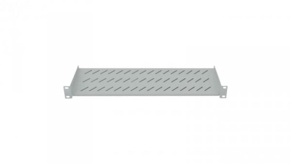 Półka 1U 150mm Rack 19, 2 pkt mocowania, perforowana, szara