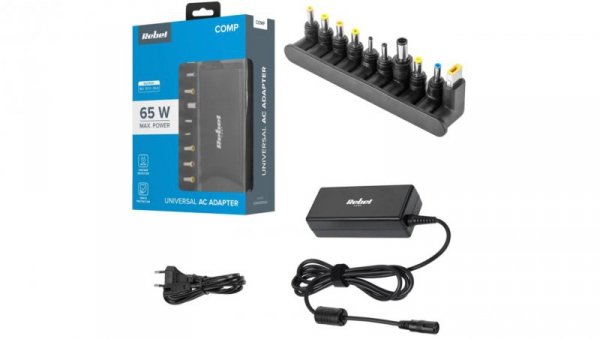 Zasilacz uniwersalny do laptopów 18-20V 65W REBEL