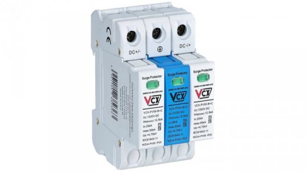 Ogranicznik przepięć fotowoltaicznych iskiernikowy typ 1+2 DC( B+C) GDT 1000V 12,5 kA