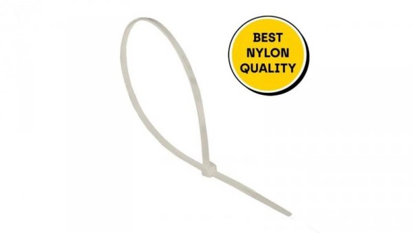 Opaska nylonowa zaciskowa bezhalogenowa 3,6x370mm (biała) 100 szt.