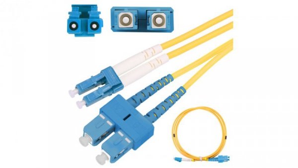 Patchcord PVC, Jednomodowy, Duplex, G652D, 3mm, 3m Extralink SC/UPC-LC/UPC