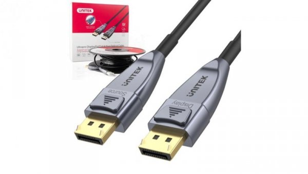 UNITEK Kabel optyczny DisplayPort 1.4 8K Ultra High Speed 8K@60 4K@120 5m
