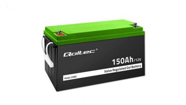 Qoltec Akumulator żelowy GEL 12V 150Ah 41.8kg Bezobsługowy Professional LongLife PV, UPS, kamper, łódź