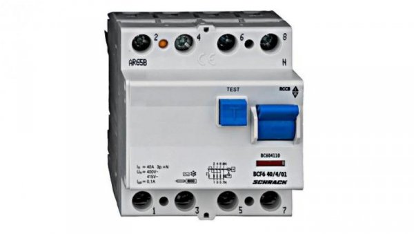 Wyłącznik różnicowoprądowy 40A/3+n/100mA/typ AC,6kA Seria BC
