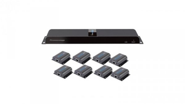 Konwerter HDMI 1x8 1080p 60Hz do 40m po kablu sieciowym Kat6 IR PoC IDATA EX-HL81TY