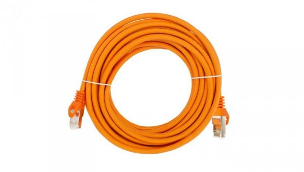 Patchcord S/FTP kat.7 PiMF kabel sieciowy LAN 2x RJ45 linka PoE pomarańczowy 7,5m