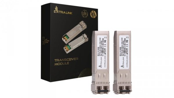 Moduł SFP28 25Gbps, LC/UPC Duplex, 850nm, 100m, multi mode, DOM Extralink SFP28 25G 2-Pack