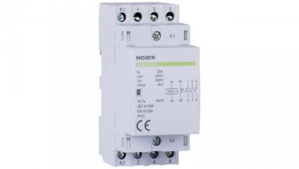 Stycznik modułowy cewka 25A 230V AC 4xNO TH35 NOARK
