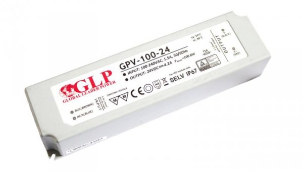 GPV-100-36 Zasilacz impulsowy do LED 100W 36V/2,8A IP67 hermetyczny