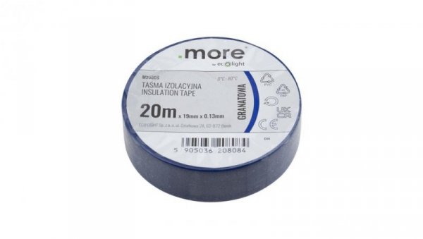 Taśma izolacyjna 19mm x 0,13mm GRANATOWA 20m 1szt.