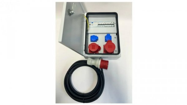IP54 Metalowa rozdzielnica elektryczna CEE 32A 16A 2x230V z bezpiecznikami HAGER FI z kablem 5m 94H-5