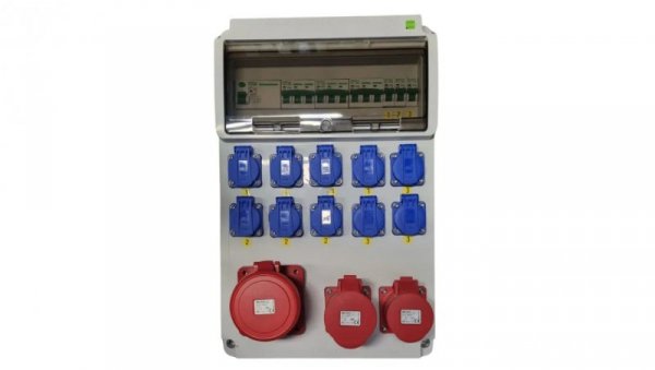Rozdzielnica elektryczna CEE 63A 32A 16A 10x230V FI